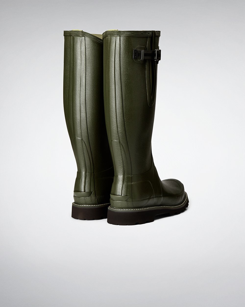 Botas de Lluvia Altas Hunter Hombre - Balmoral Side Adjustable - Verde Oscuro Oliva - JMWTZFK-54